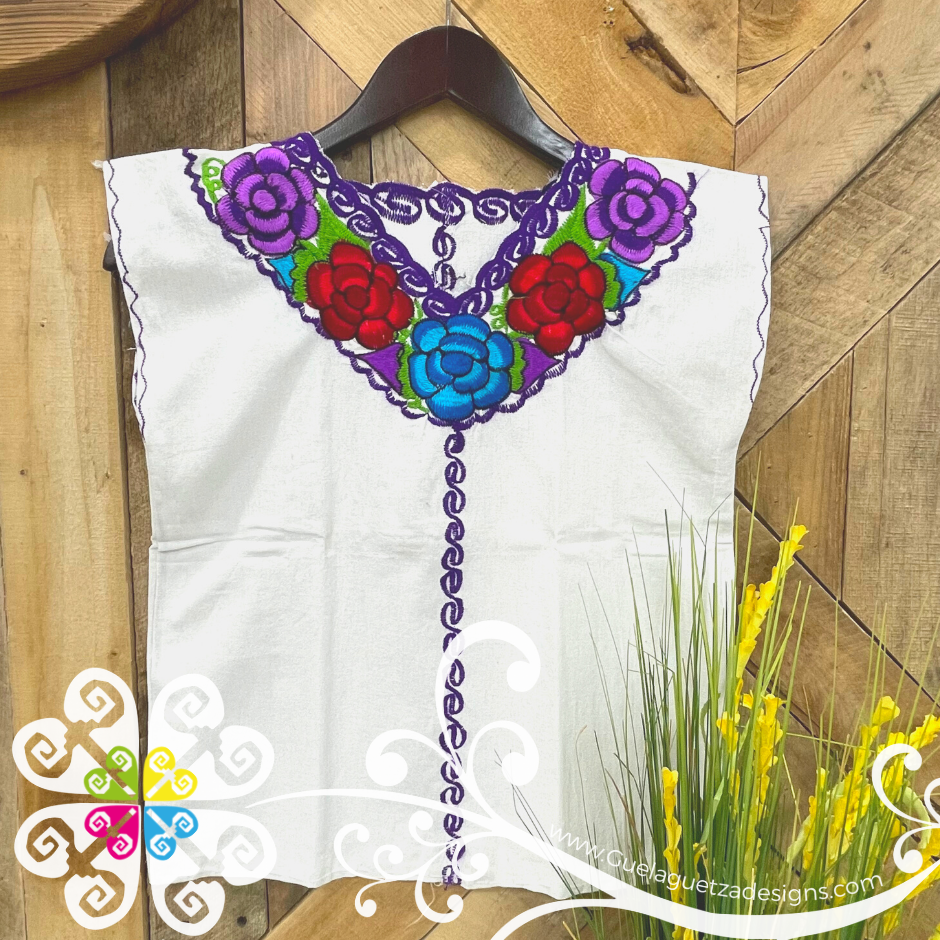 Girls Chiapas Embroidered Short Sleeve Top