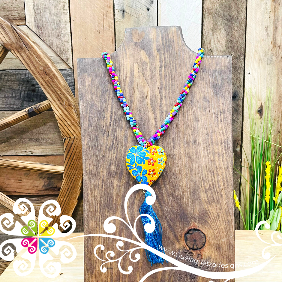 Multicolor Yoselin Heart Necklace - Artisan Necklace