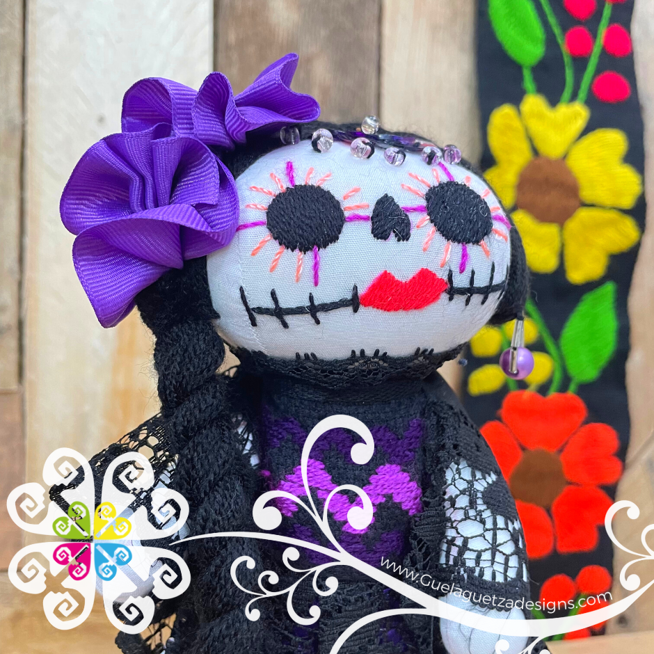 Purple Catrina Mexican Otomi Doll - Fina