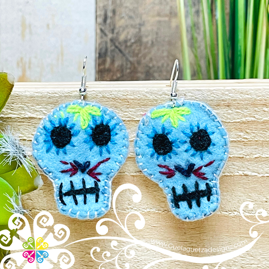 Sugar Skull Felt Earrings