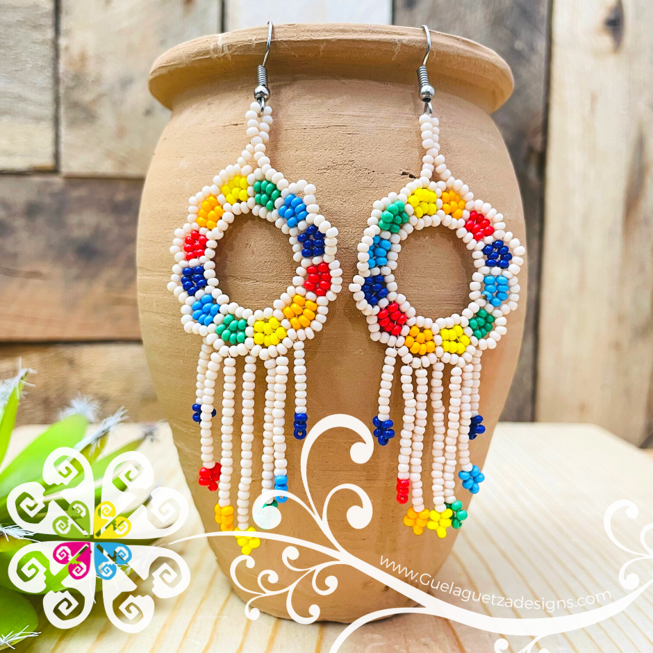 Flower Wreath Beaded Earrings