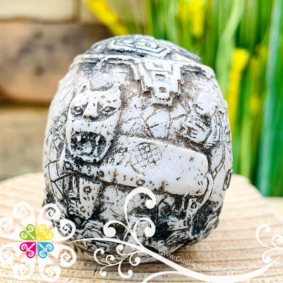 Mini Azteca- Artisan Day of Dead Resin Head