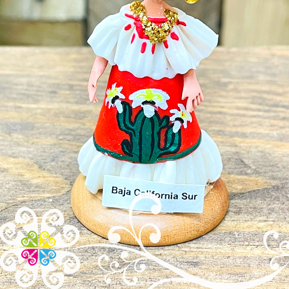 3- Baja California Sur Little Doll Figurine - Fondant Doll