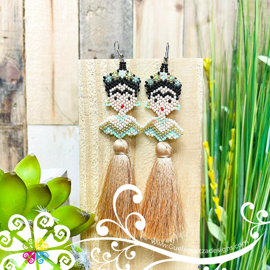 Single Tassel Beaded Frida Earrings