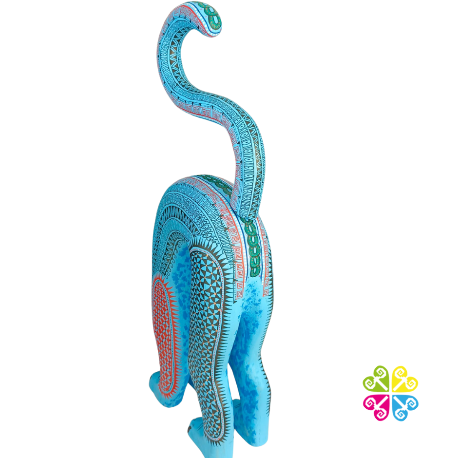 Large Cat Alebrije- Handcarve Wood Decoration Figure