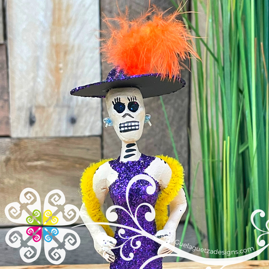 Purple Little Clay Catrina - Catrina Brillantina