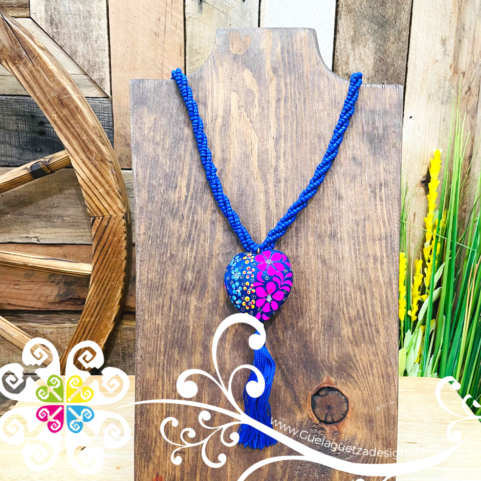 Royal Blue Yoselin Heart Necklace - Artisan Necklace