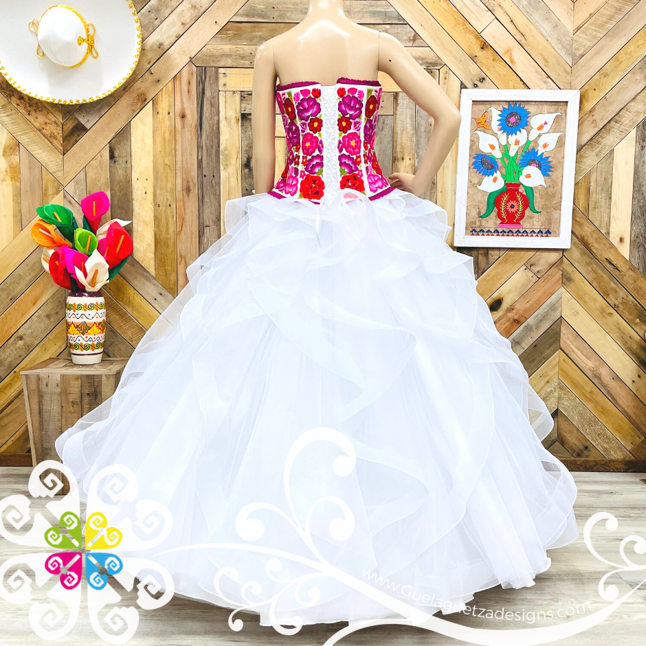 Tehuana Embroider Wedding Dress - CUSTOM ORDER