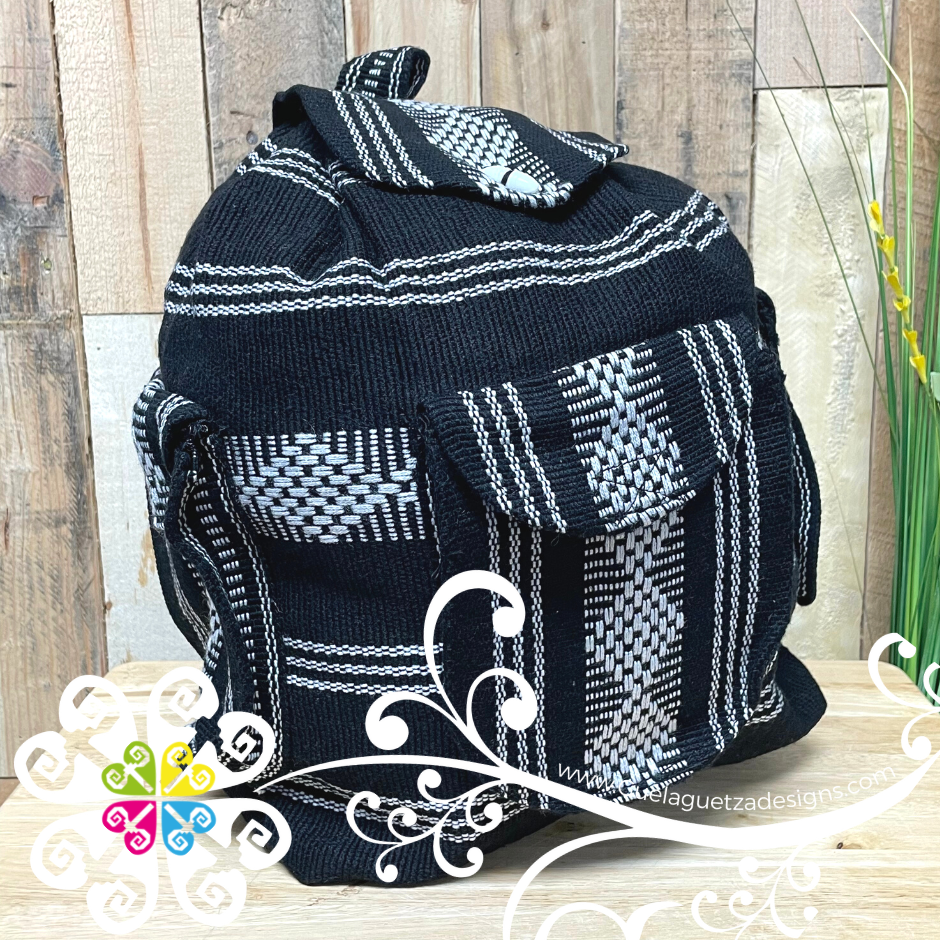 Large Boho Backpack with 3 Pockets - - Mochila Escolar