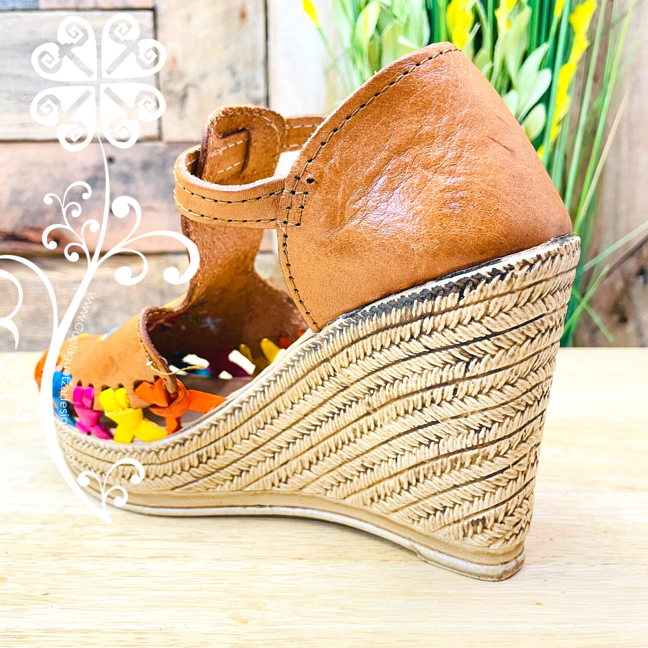 Natural Flowers Wedges Women Shoes