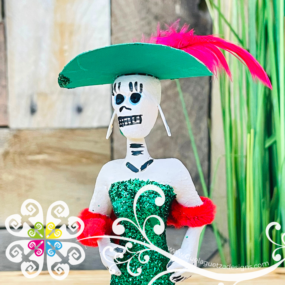 Green Little Clay Catrina - Catrina Brillantina