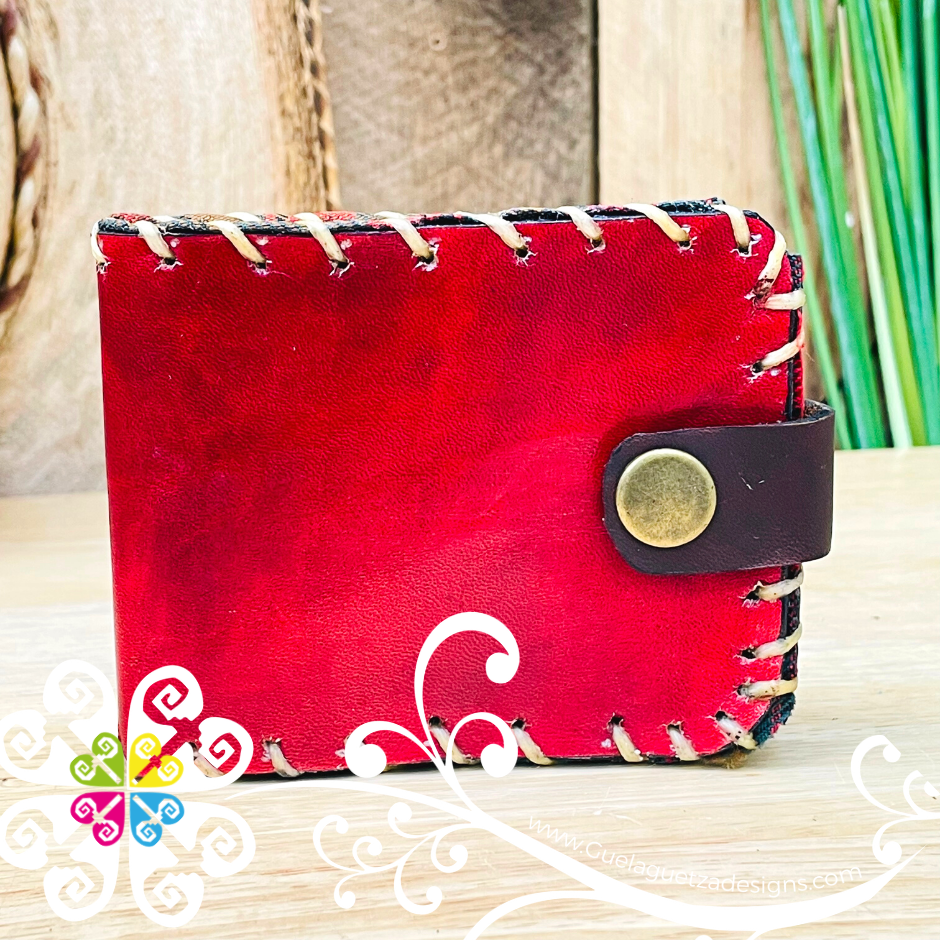 Painted Red Men Leather Wallet - Cartera de Hombre