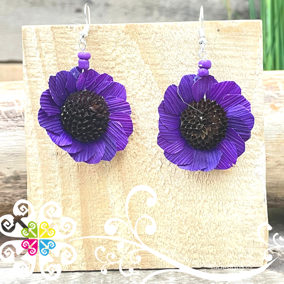 Flower Earrings - Corn Husk