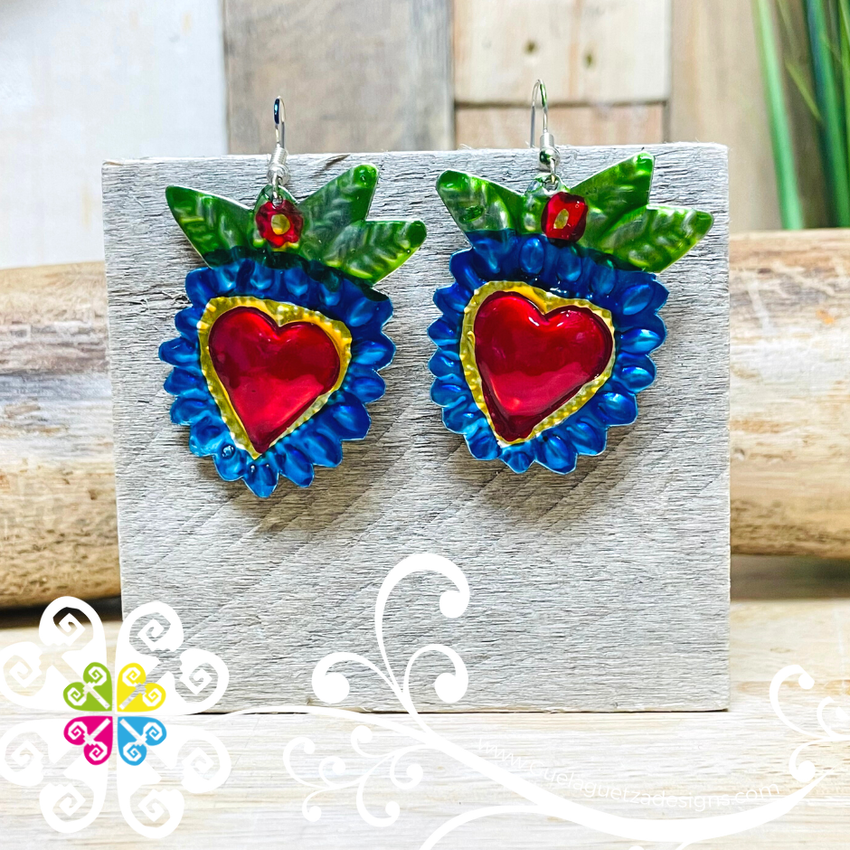 Multicolor Hearts - Hojalata Earrings