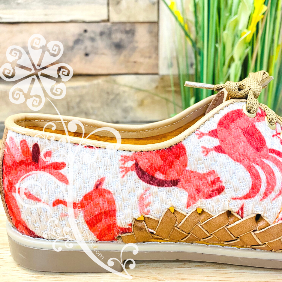 Red Otomi Animals - Loafers Artisan Leather Women Shoes