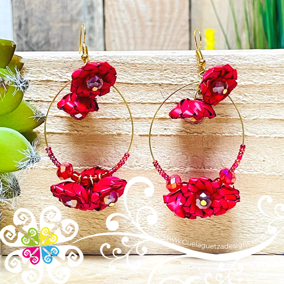 Petunia Hoops - Palm Earrings