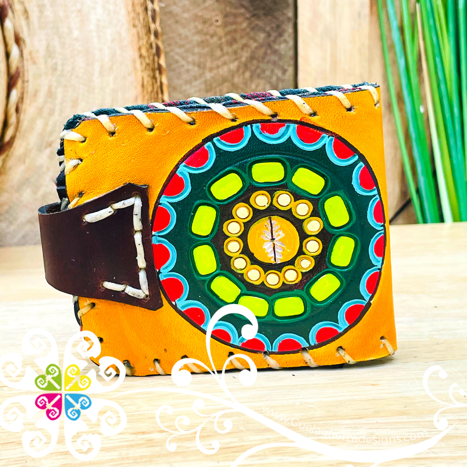 Painted Yellow Men Leather Wallet - Cartera de Hombre