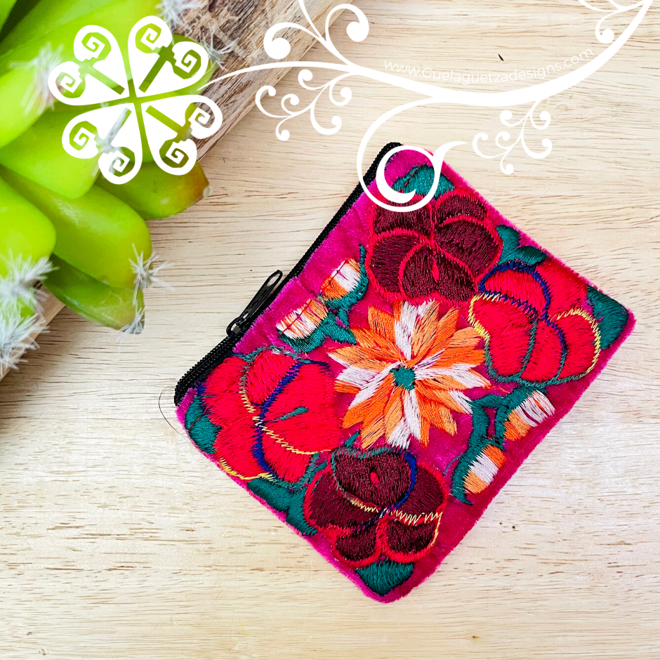 Embroidery Velvet Coin Purse - Monedero