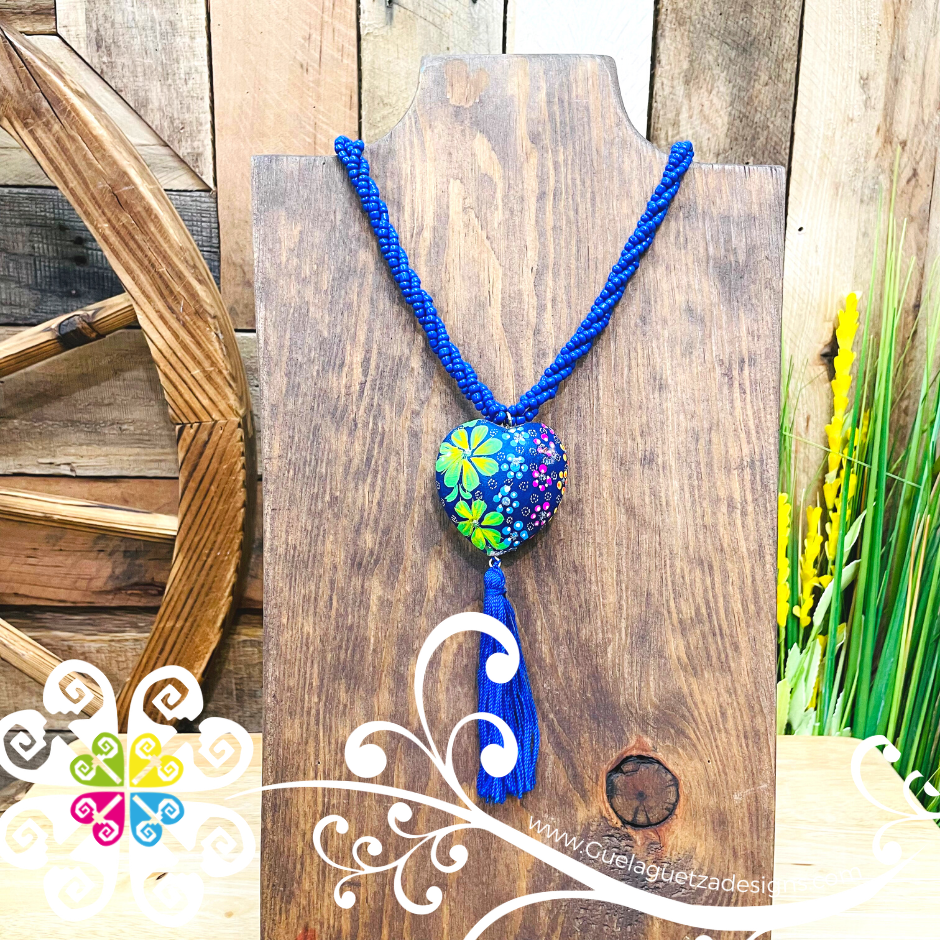 Royal Blue Yoselin Heart Necklace - Artisan Necklace