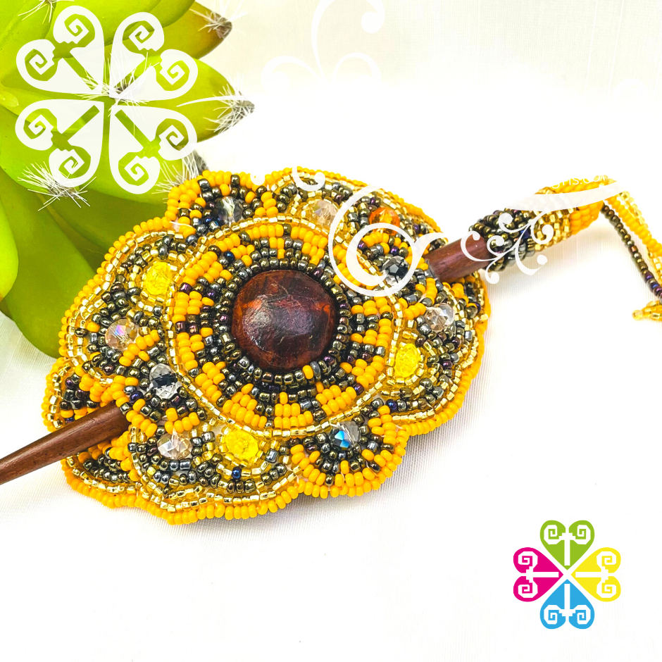 Beaded Hair Brooch