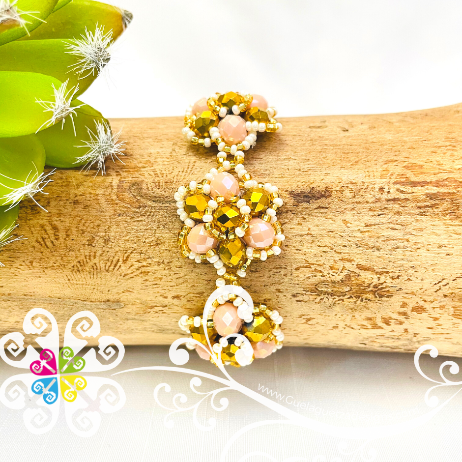 Trio Flower Beaded Bracelet