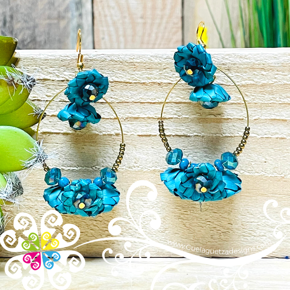 Petunia Hoops - Palm Earrings