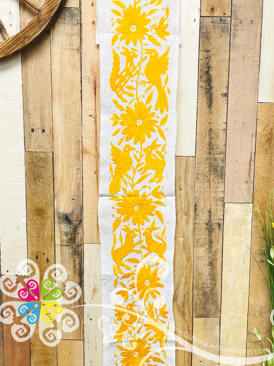 Yellow Small Solid Otomi Table Runner - Camino de Tenango