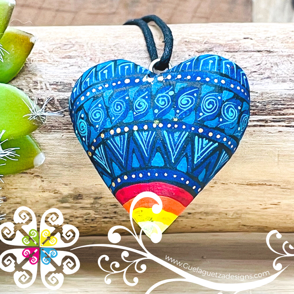 Large Heart Pendant - Dije Corazon Pintado