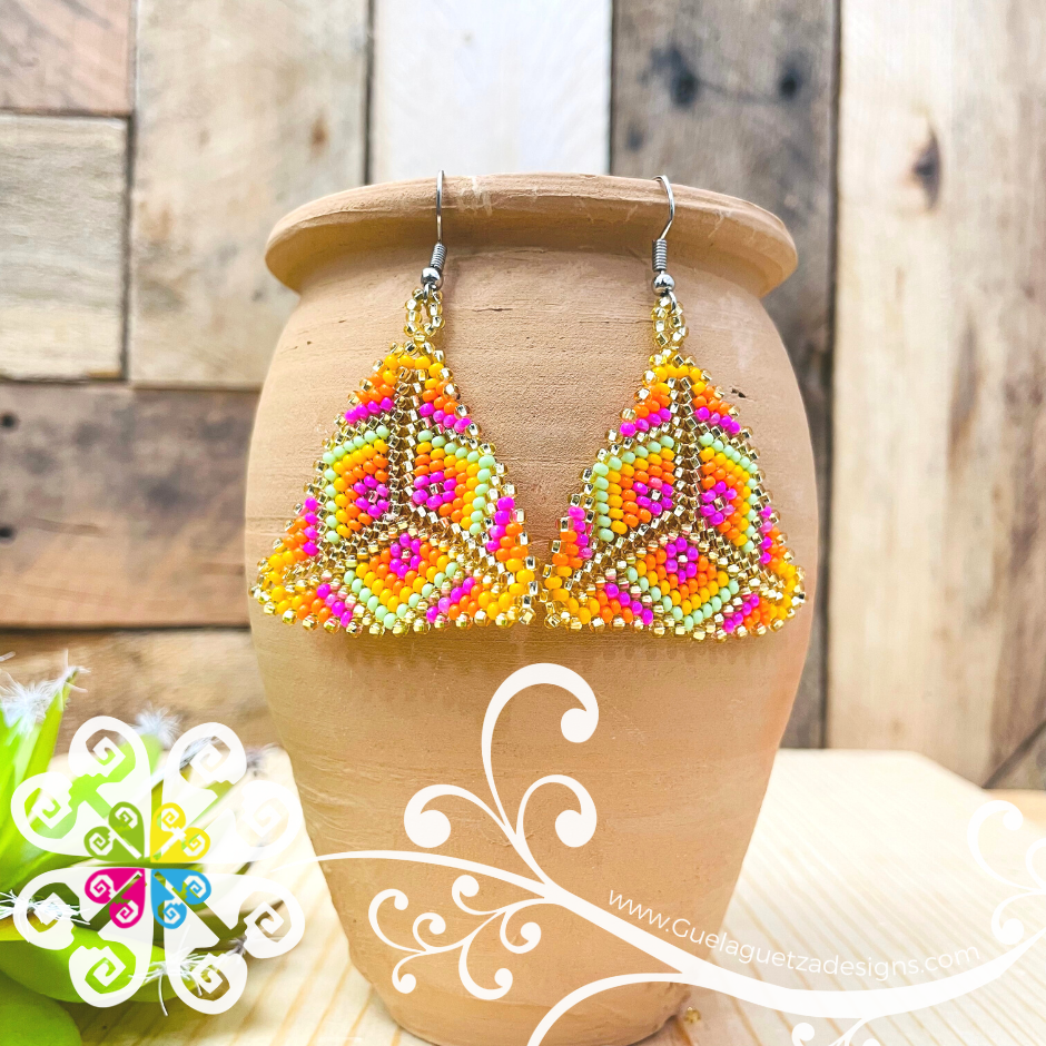 Beaded Triangular Earrings