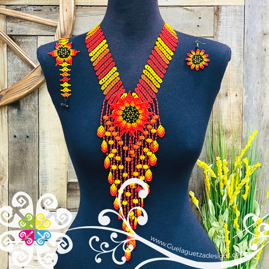 Sunflower V Style Beaded Set