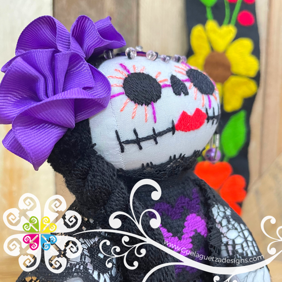 Purple Catrina Mexican Otomi Doll - Fina