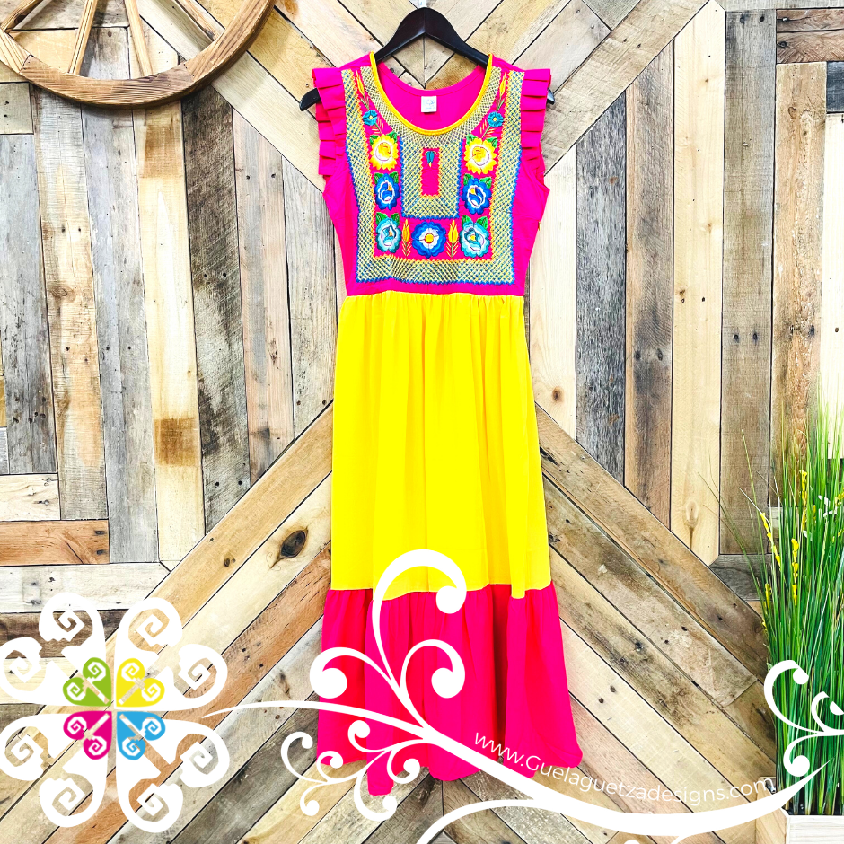 Medium Tehuana Linda - Women Party Long Dress