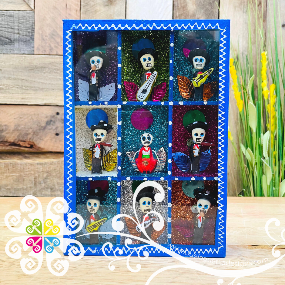 Blue Mini Square Mexican Box Decor - Cajita Decorativa Barro Cocido –  Guelaguetza Designs