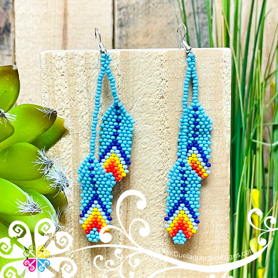 Feathers Beaded Earrings