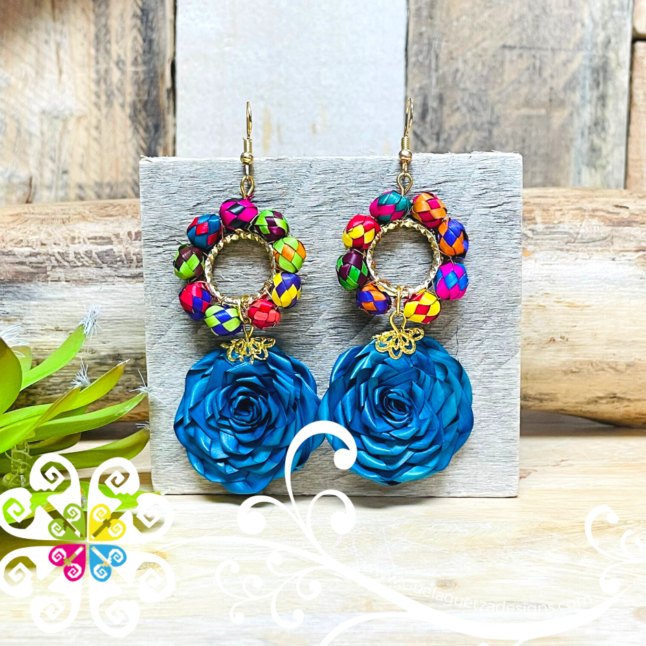 Medallion Rose - Palm Earrings