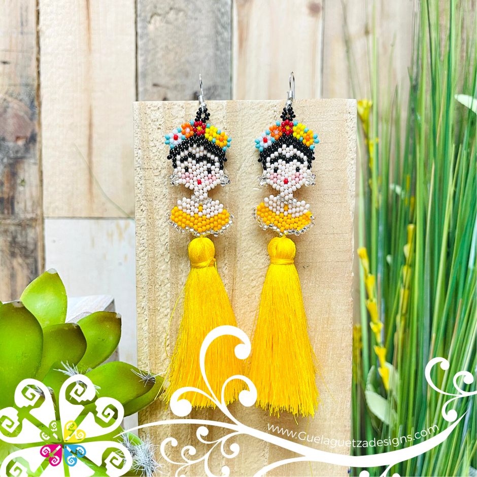 Single Tassel Beaded Frida Earrings