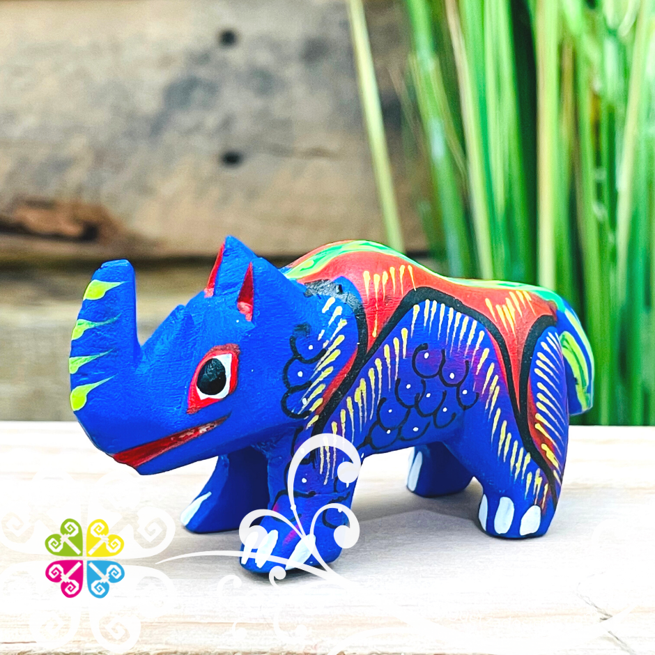 Rhino Alebrije- Handcarve Wood Decoration Figure