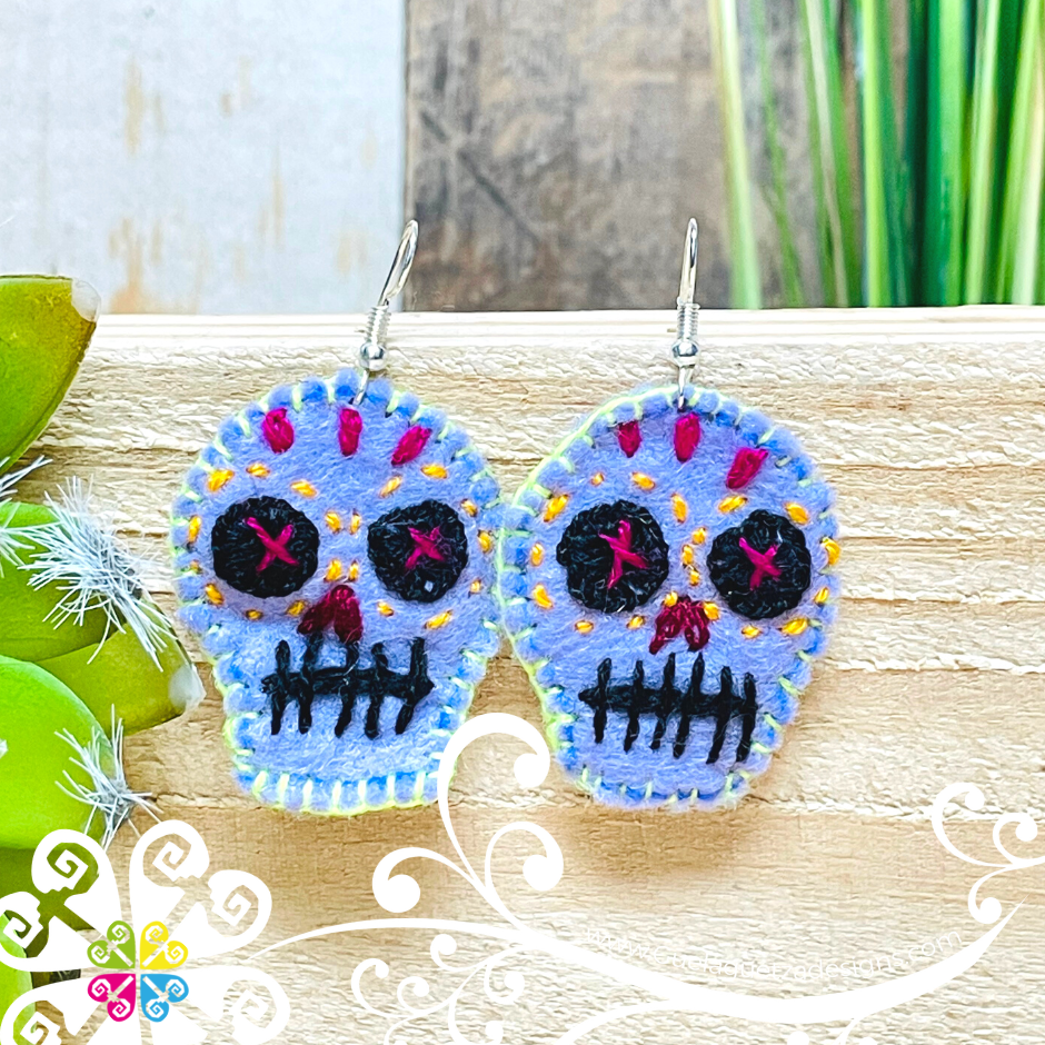 Sugar Skull Felt Earrings