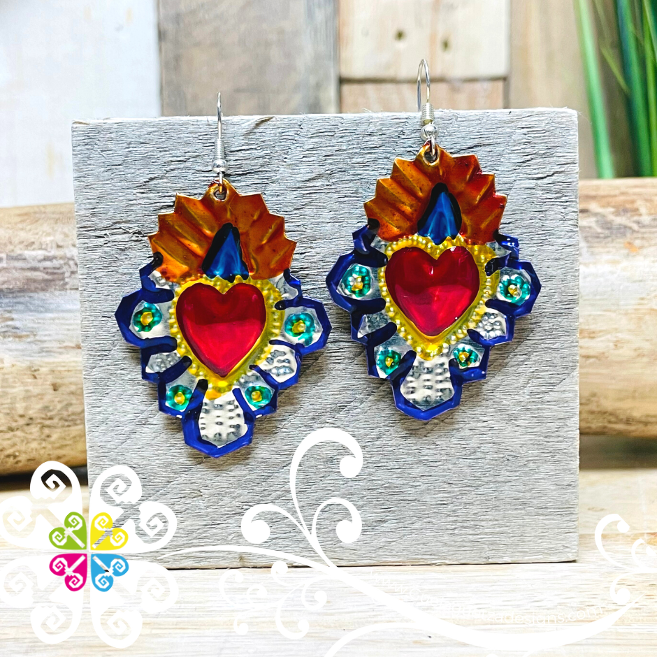 Multicolor Hearts - Hojalata Earrings