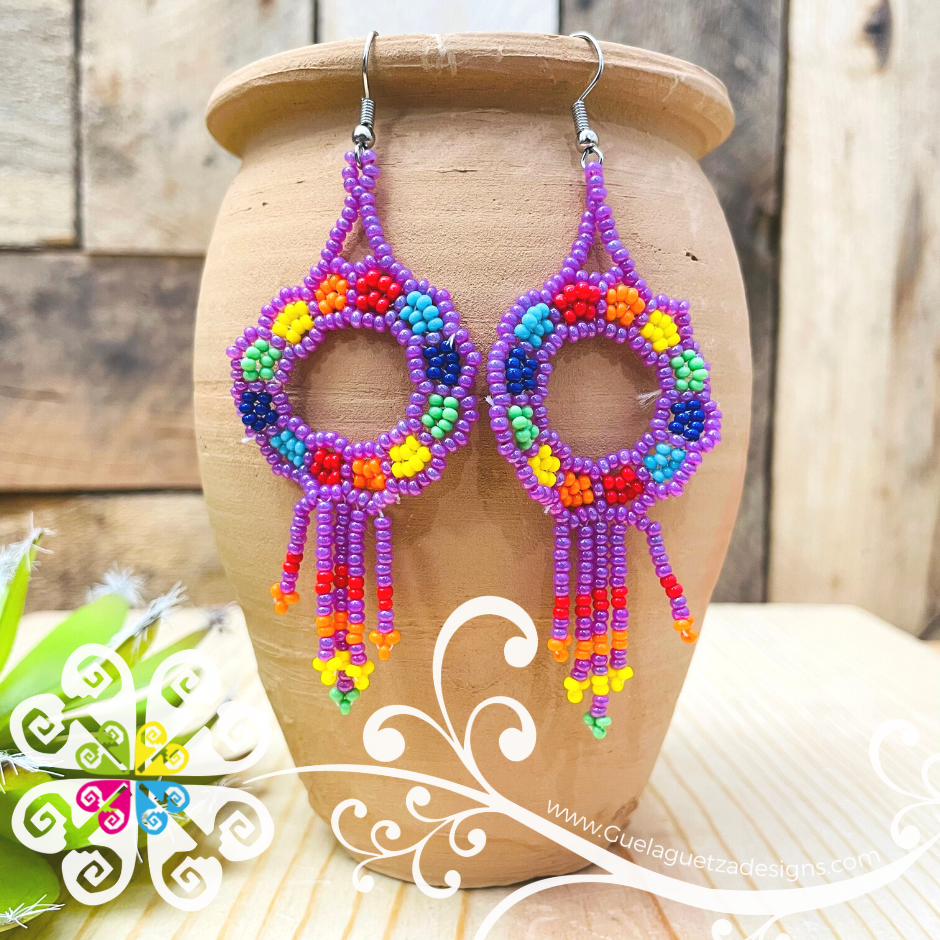 Flower Wreath Beaded Earrings