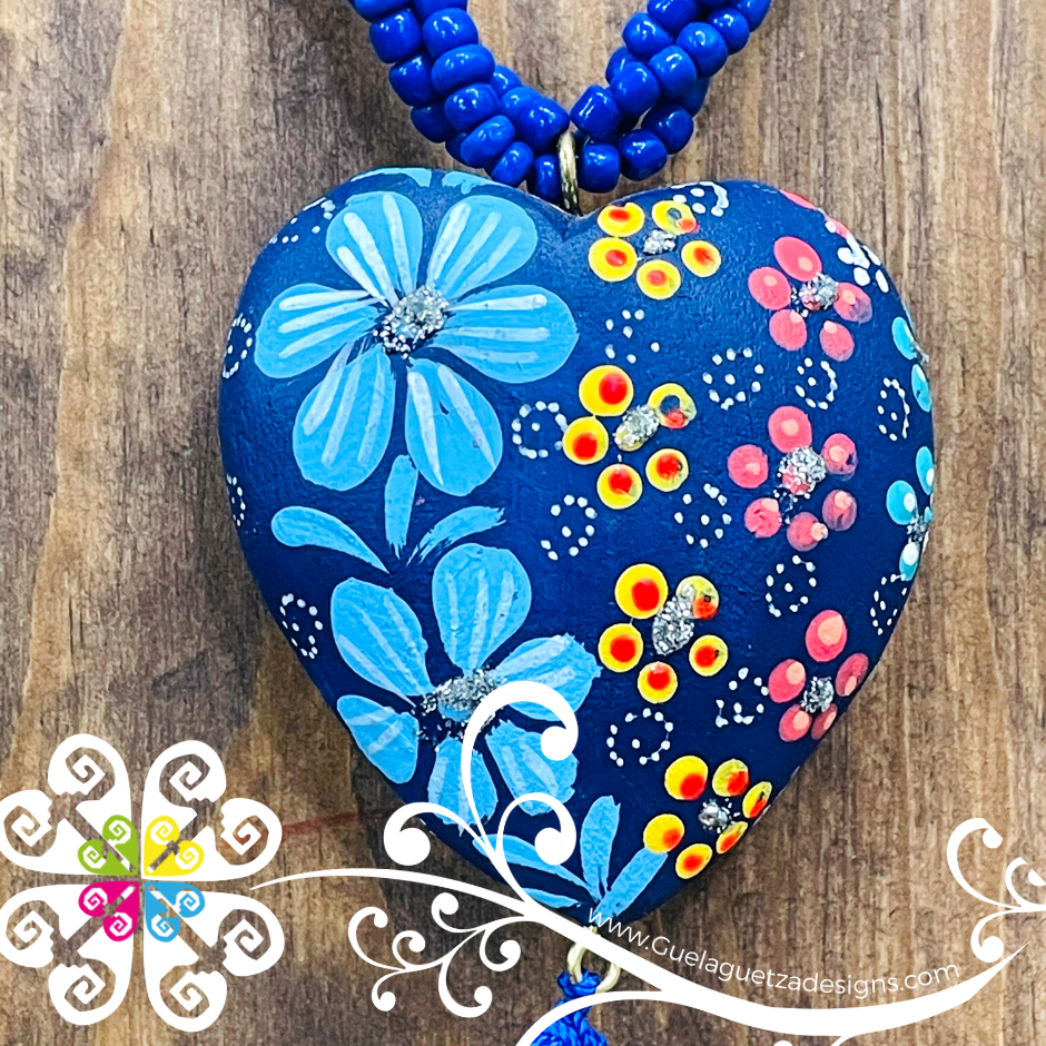 Royal Blue Yoselin Heart Necklace - Artisan Necklace