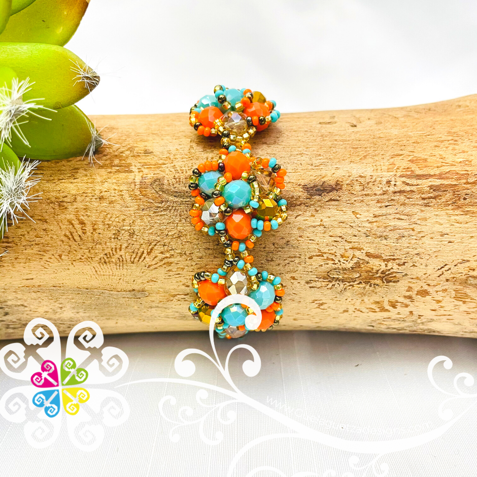 Trio Flower Beaded Bracelet