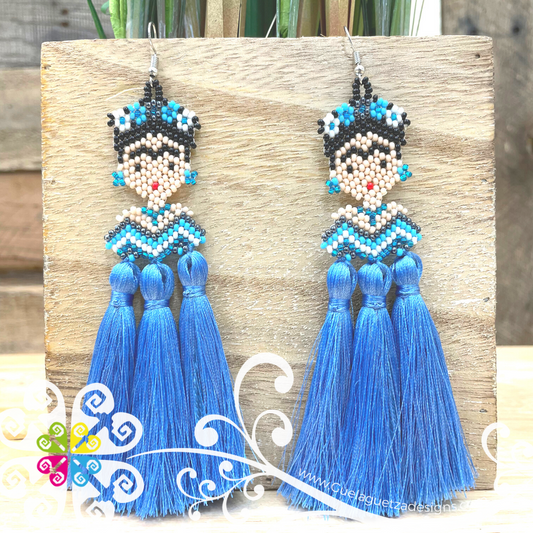 Triple Tassel Beaded Frida Earrings