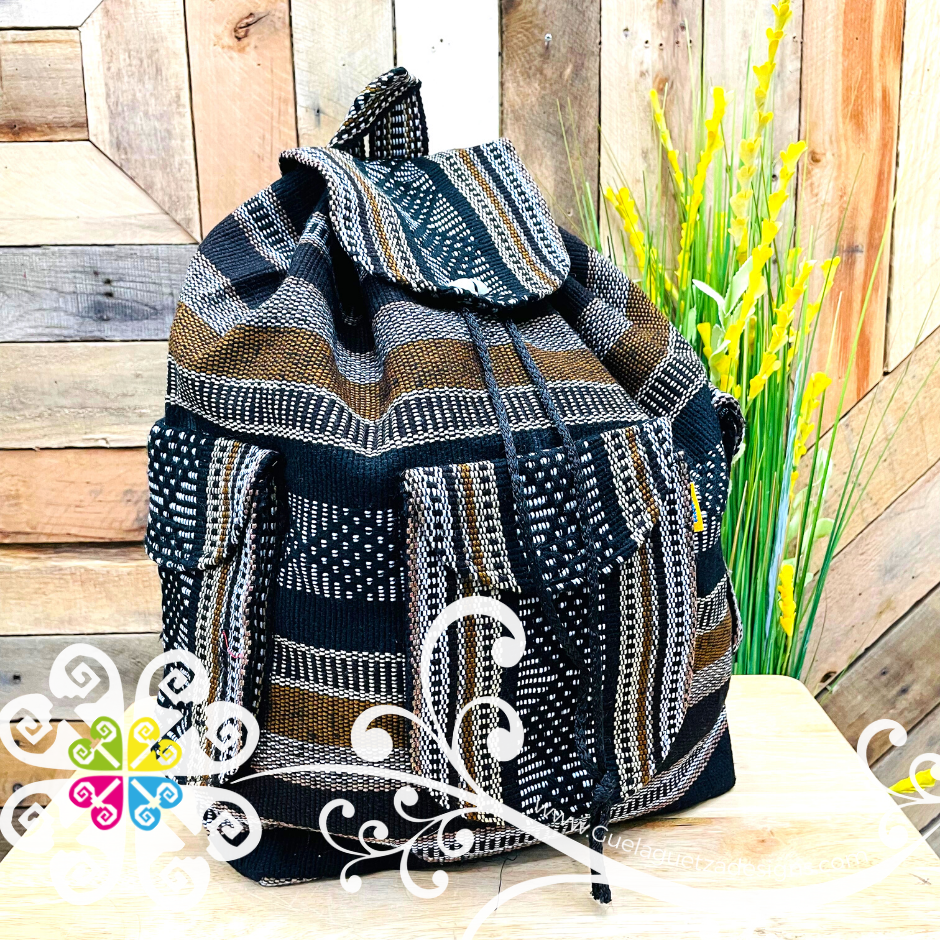 Large Boho Backpack with 3 Pockets - - Mochila Escolar