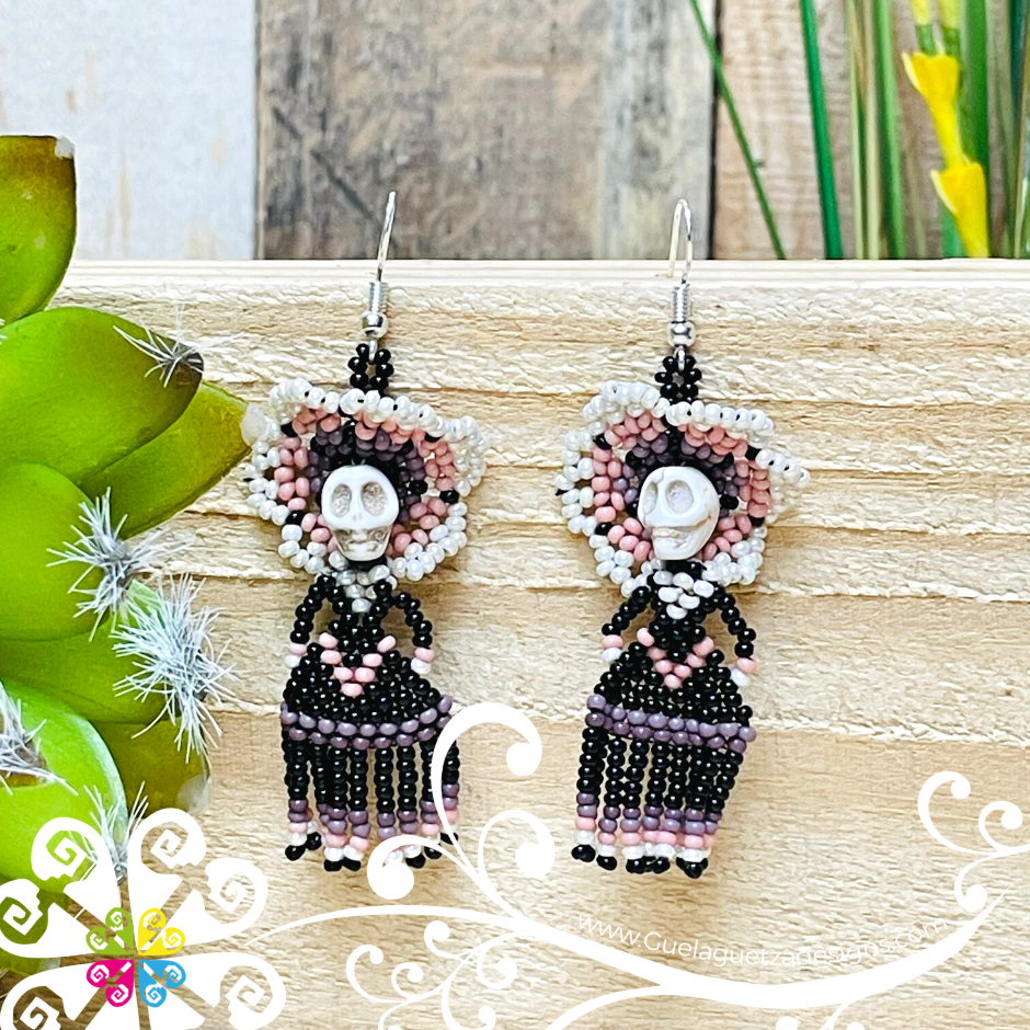 Beaded Dancing Catrina Earrings