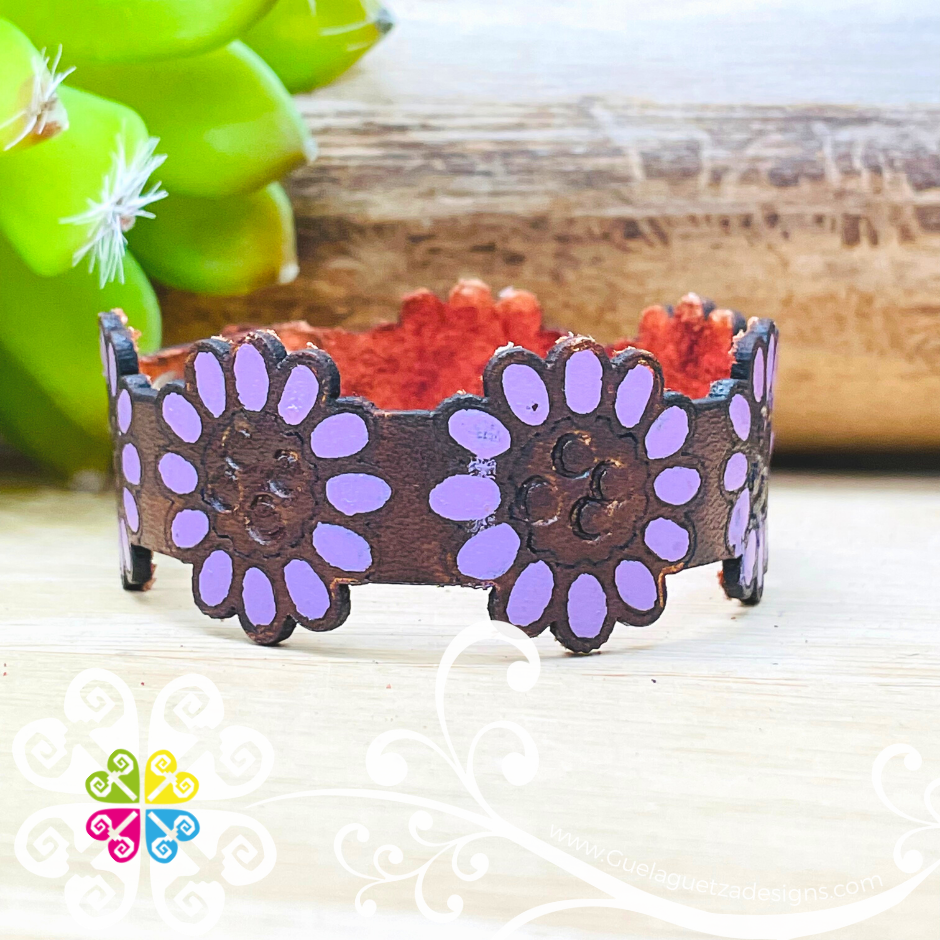 Large Sunflower Leather Bracelet - Kids Bracelet