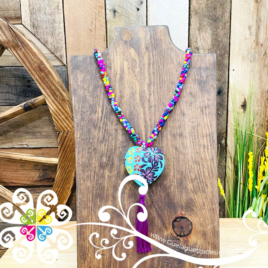 Multicolor Yoselin Heart Necklace - Artisan Necklace