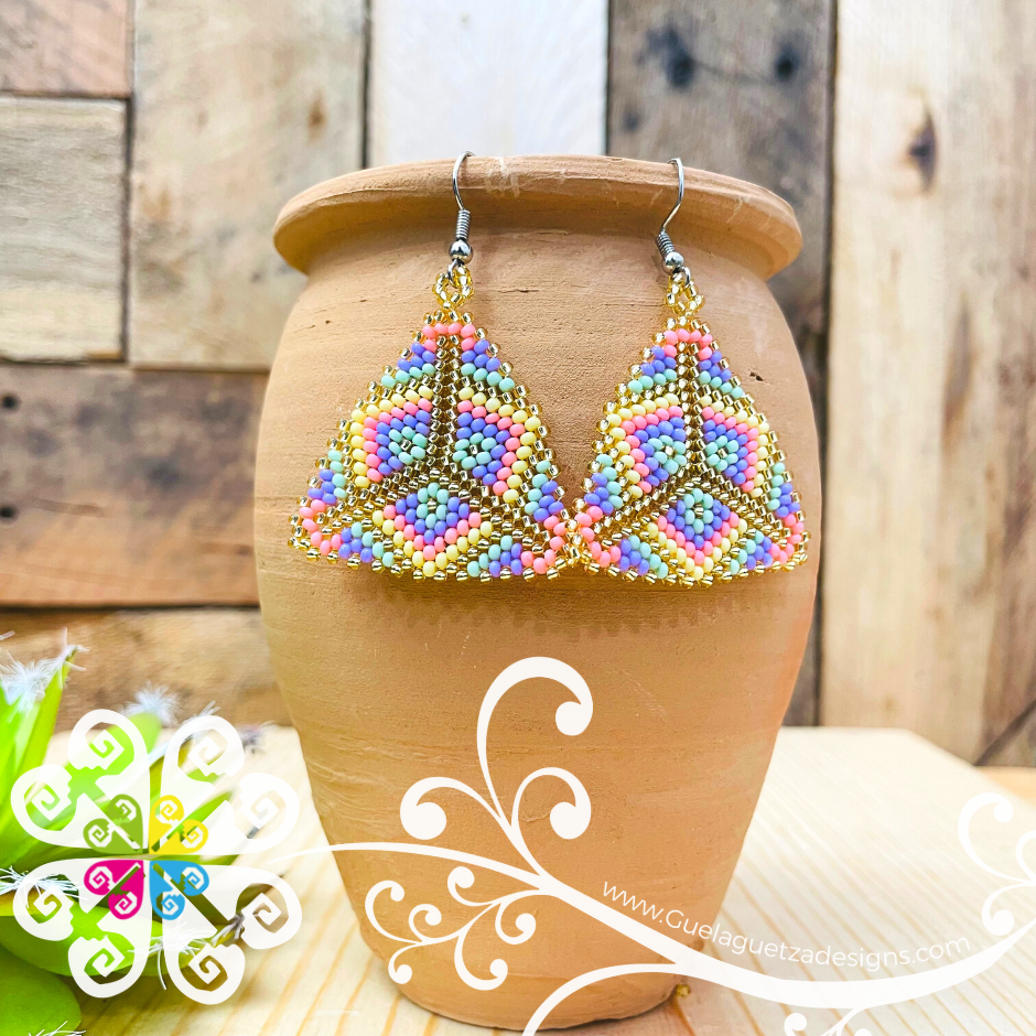 Beaded Triangular Earrings