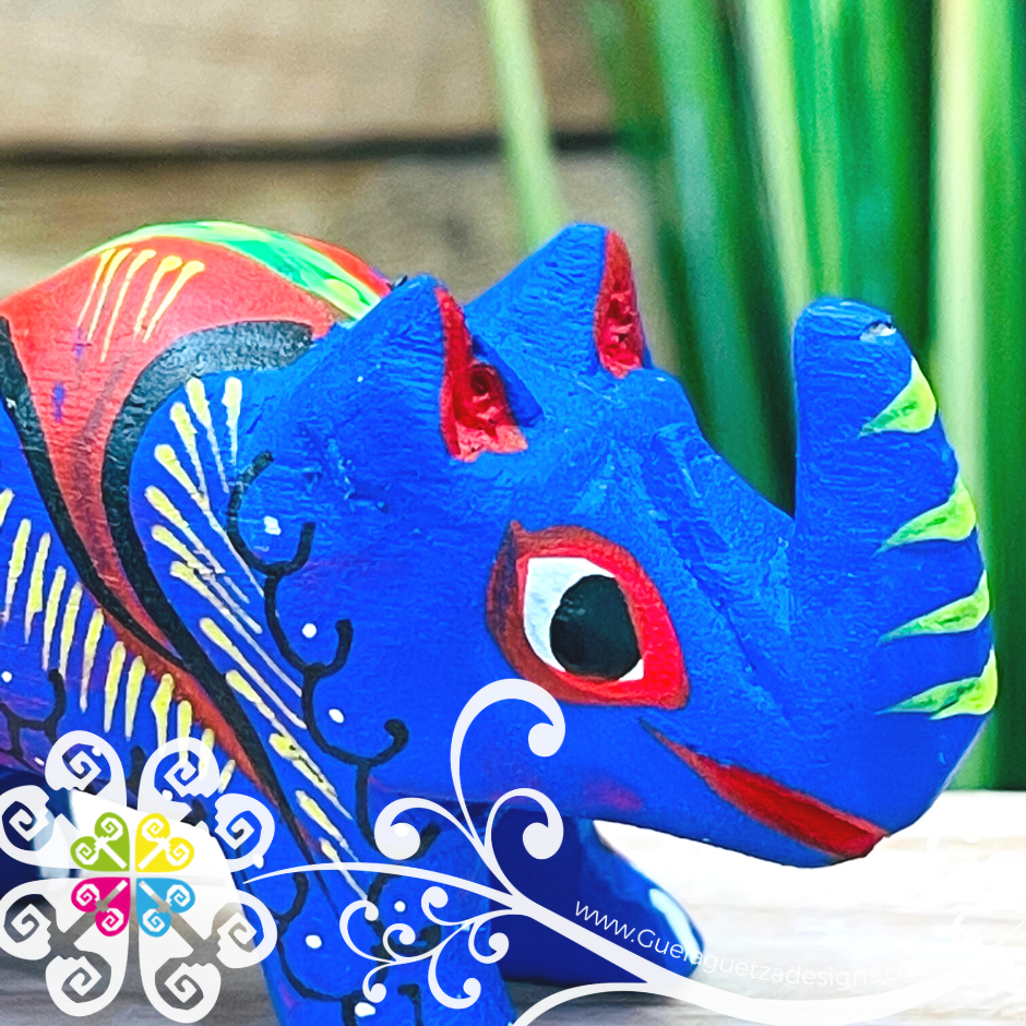 Rhino Alebrije- Handcarve Wood Decoration Figure