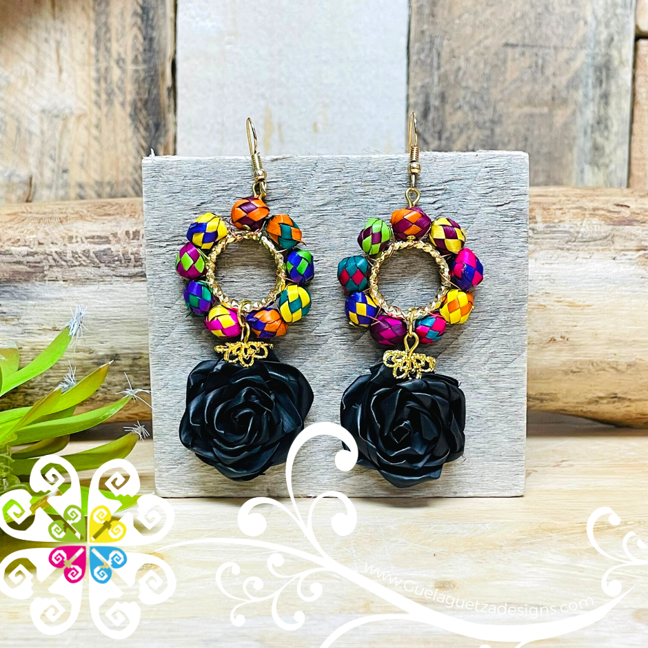 Medallion Rose - Palm Earrings